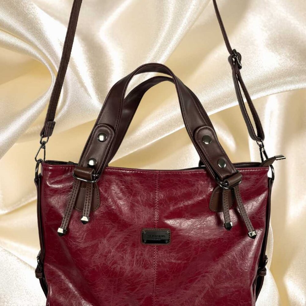 Andrea Crossbody Bling Bag Red Wine Burgundy